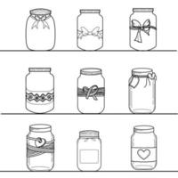 Set of Hand-drawn Jar's Doodle Collections vector