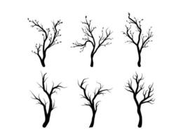 silueta de rama de árbol vector