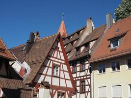 Ancient wooden frame houses in the old city centre in Nuernberg photo