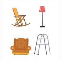 Collection of Furniture Doodle vector