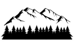 Mountain and Forest in Silhouette vector