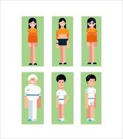 Collection of Boy and Girl Illustrations Vector