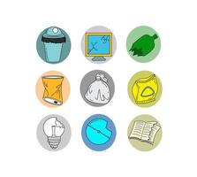 Icon Trash collection Element vector