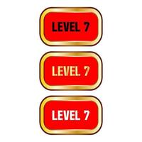 Level 7 sign in red color isolated on white background vector