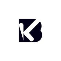 diseño de logotipo de letra kb bk con color blanco vector