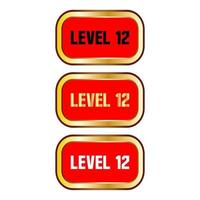 Level 12 sign in red color isolated on white background vector