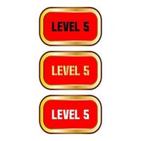 Level 5 sign in red color isolated on white background vector