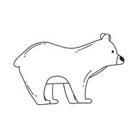 Bear illustration isolated on white background. Cute hand drawn bear. Vector illustration. Doodle style