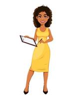 Beautiful African American business woman vector