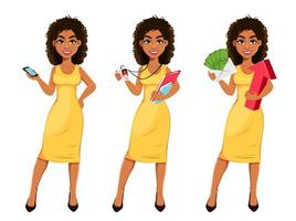 Beautiful African American business woman vector