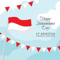 Independence Day Indonesian flag vector