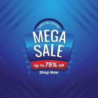 Promo Mega Sale Blue Theme vector