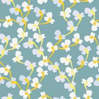 seamless plants pattern background with tiny flowering vines , greeting card or fabric vector