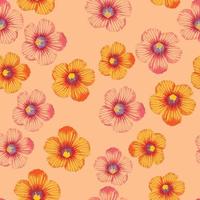 seamless plants pattern background with little flowers , greeting card or fabric vector