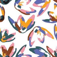seamless plants pattern background with abstract multicolour flowers , greeting card or fabric vector