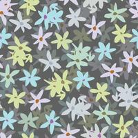 seamless plants pattern background with doodle  tiny flowers , greeting card or fabric vector