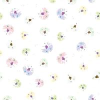 seamless plants pattern background with cute tiny flowers , greeting card or fabric vector
