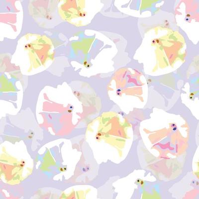 seamless plants pattern background with abstract pastel flowers , greeting card or fabric