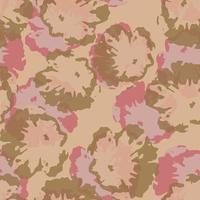 seamless plants pattern background with abstract pink and brown flowers , greeting card or fabric vector