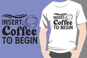 diseño de camiseta de café de moda tipografía retro vintage y gráfico de ilustración de arte de letras vector