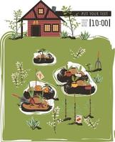 Agriculture and farm, gardening posters. Vector illustration for poster design