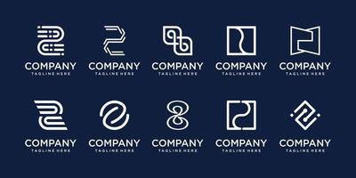 Set of collection initial letter Z logo design template. icons for business of fashion, digital, technology. vector