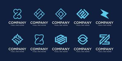 Set of collection initial letter Z logo design template. icons for business of fashion, sport. vector