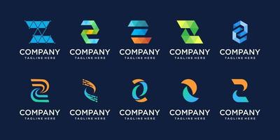 Set of collection initial letter Z logo design template. icons for business of fashion, digital, technology etc. vector