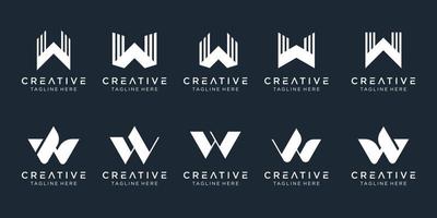 Collection initials W logo design template. icons for business of fashion, simple. vector