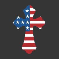 illustration vector of wall cross with usa flag pattern perfetc for print,etc