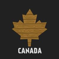 ilustración vectorial del símbolo de canadá con un patrón de madera perfecto para imprimir, etc. vector