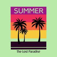 illustration vector of summer season,miami the lost paradise