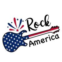 America Patriotic Guitar. Patriotic design. Patriotic symbols with stars and stripes. Independence day with flag vector