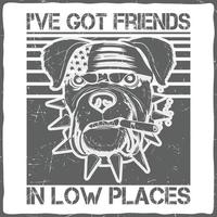 Dog with the illustration of pitbull printing quote retro vintage tshirt svg design vector