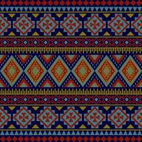 Gemetric ethnic seamless pattern traditional. Design for background, carpet, wallpaper, clothing, wrapping, batic, fabric, vector illustraion. embroidery style.