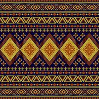 patrón sin costuras étnico geométrico tradicional. diseño para fondo, alfombra, papel tapiz, ropa, envoltura, batic, tela, ilustración vectorial. estilo de bordado vector
