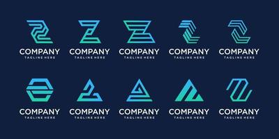collection simple style initial letter Z logo design inspiration. vector