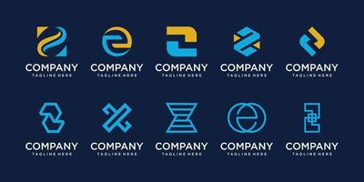 Set of collection initial letter Z logo design template. icons for business of fashion, digital, technology etc. vector