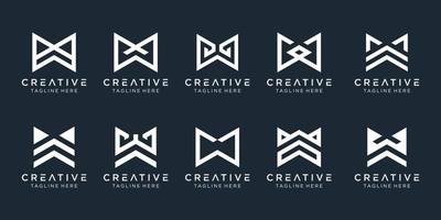 colección iniciales w plantilla de diseño de logotipo. iconos para negocios de moda, digital, tecnología, simple. vector
