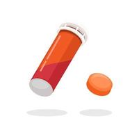 effervescence multivitamin supplement bottle and pill product illustration vector
