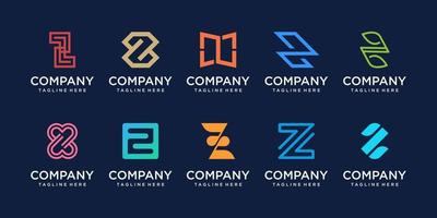 Set of collection initial letter Z logo design template. vector