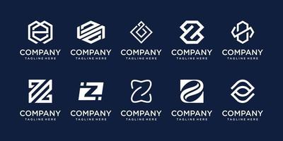 conjunto de plantilla de diseño de logotipo de letra inicial z de colección. íconos para negocios de moda, deporte, tecnología. vector