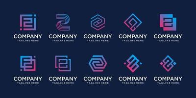 Set of collection initial letter Z logo design template. icons for business of fashion, sport, technology digital. vector
