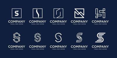 Set of collection initial letter S SS logo design template. icons for business of fashion, sport, build. vector