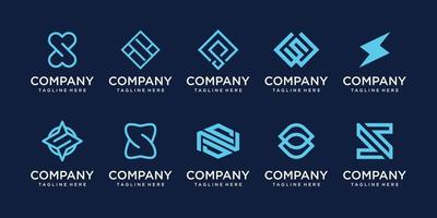 Set of collection initial letter S SS logo design template. icons for business of fashion, sport, automotive, technology digital. vector