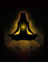 meditación yoga con silueta humana vector