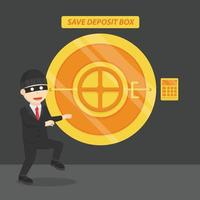 businessman thief stole safes design character on white background vector