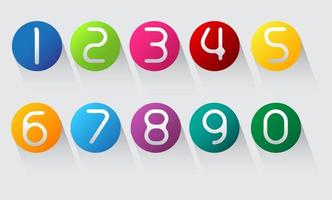 Colorful Number Set vector