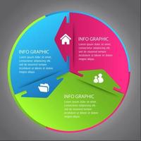 colorida infografía de 3 pasos vector