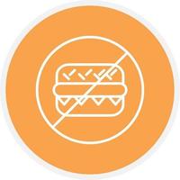 No Eating Line Circle vector